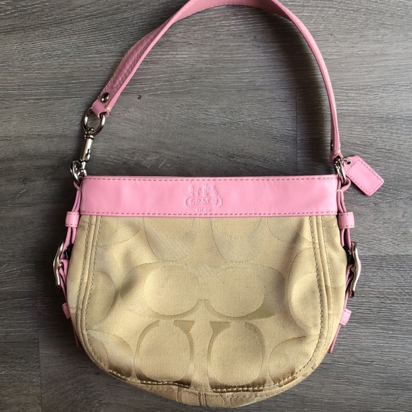 Coach Bags Coach Pink Signature Canvas Shoulder Bag Poshmark